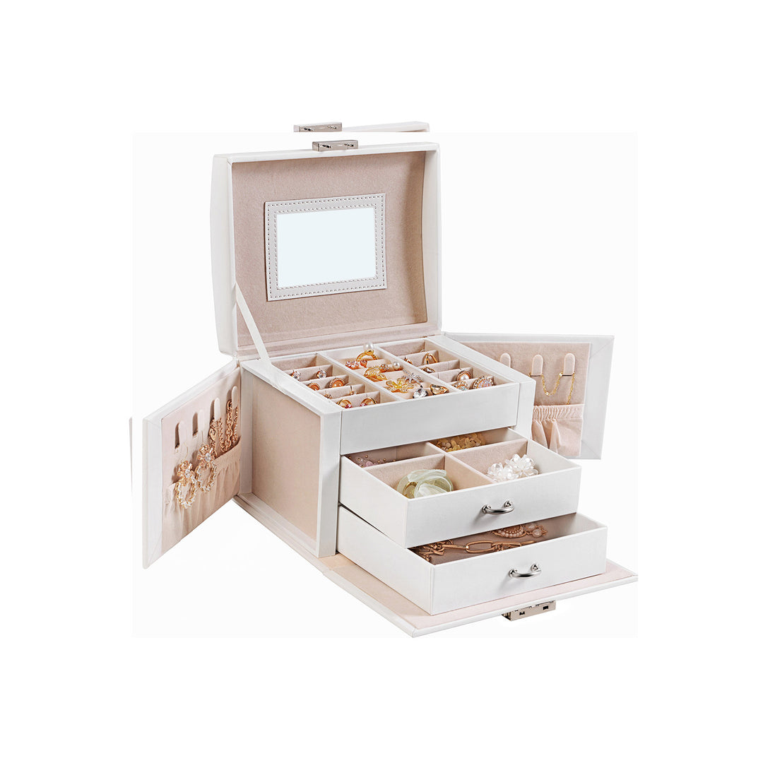 White Jewelry Storage Box for Women