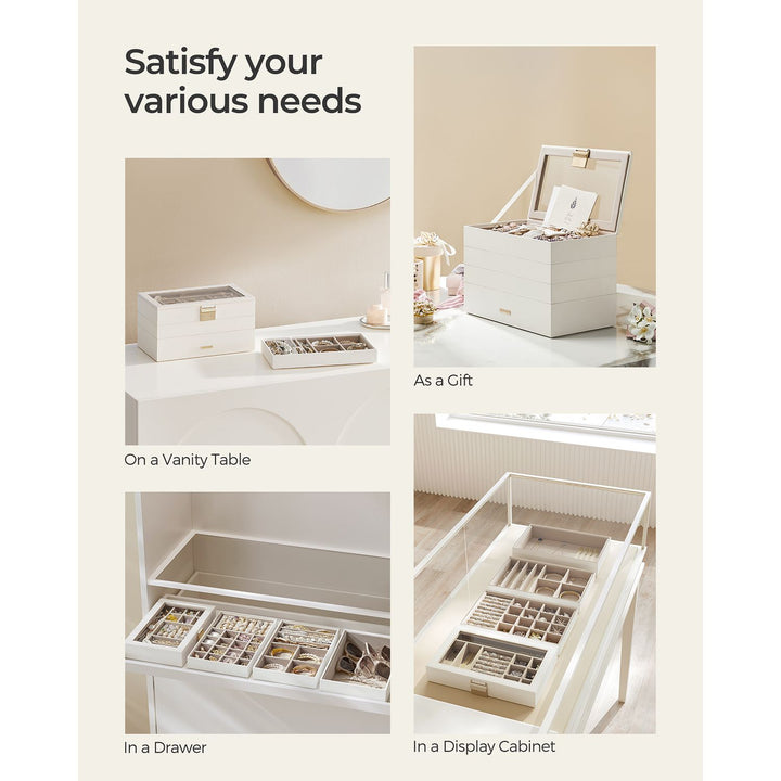 4-Tier Jewellery Box White
