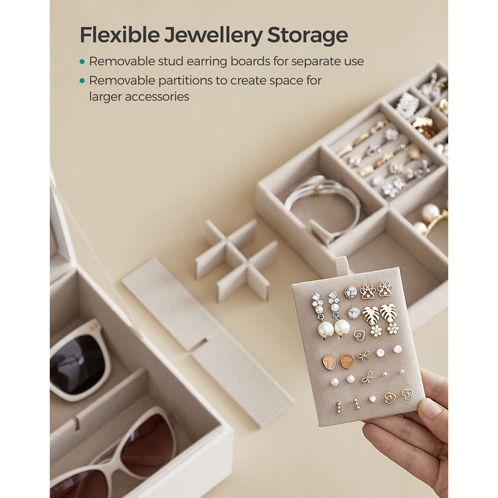 2-Layer Jewellery Box with Handle White