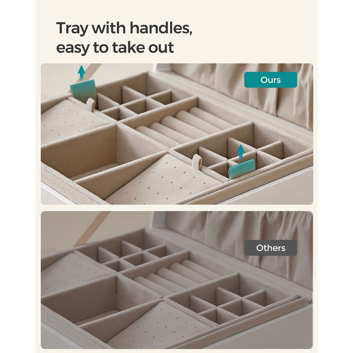 2-Layer Jewellery Box with Handle White
