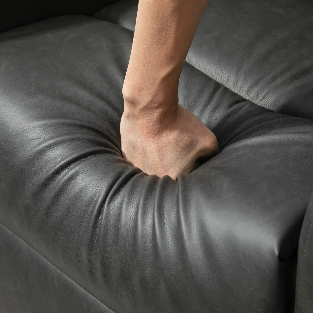 Riser and Recliner Chairs for the Elderly, PU Leather Upholstered Lift Chair for Living Room with Remote Control, Side Pockets, Charcoal Grey