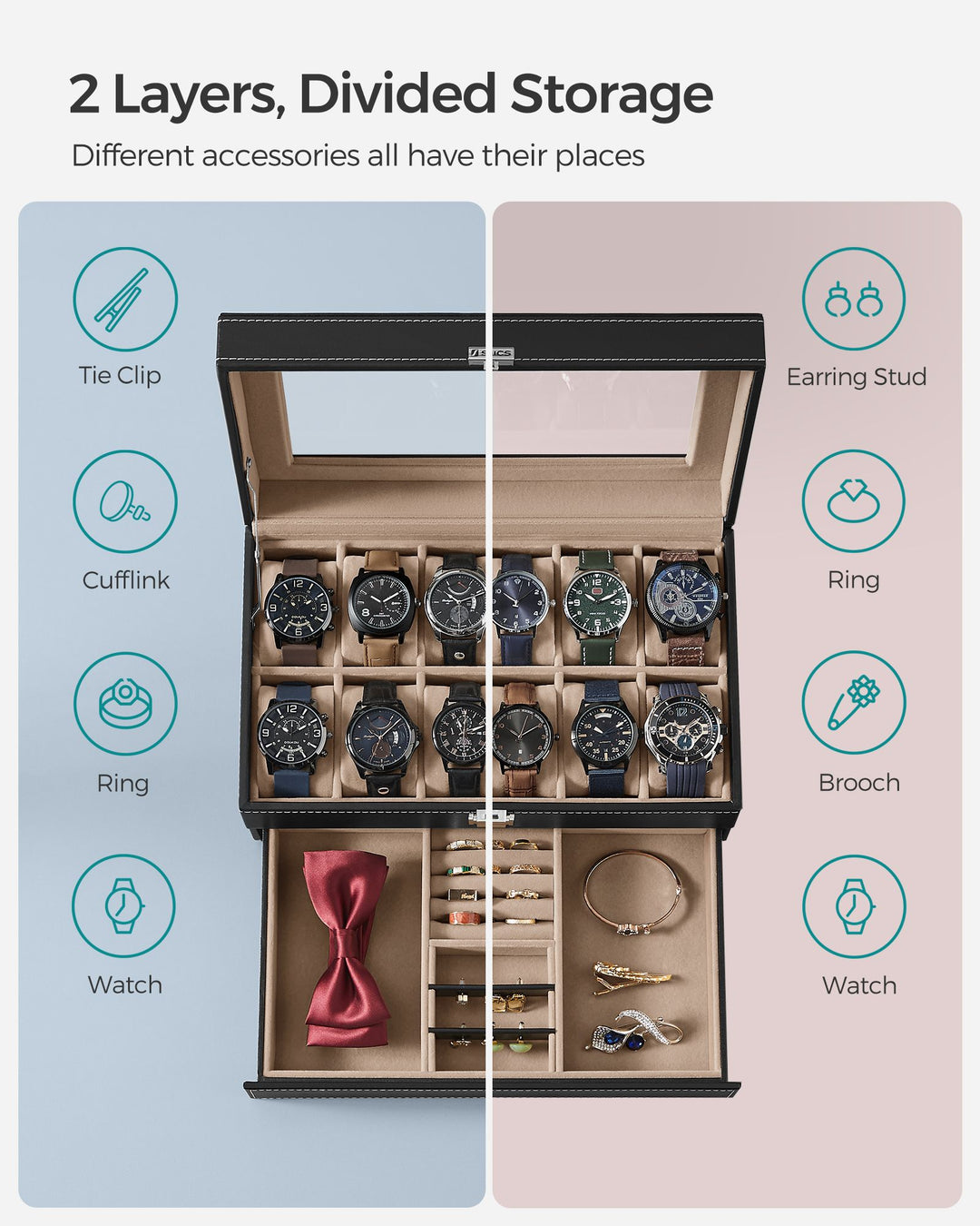 Double Layer Watch Box