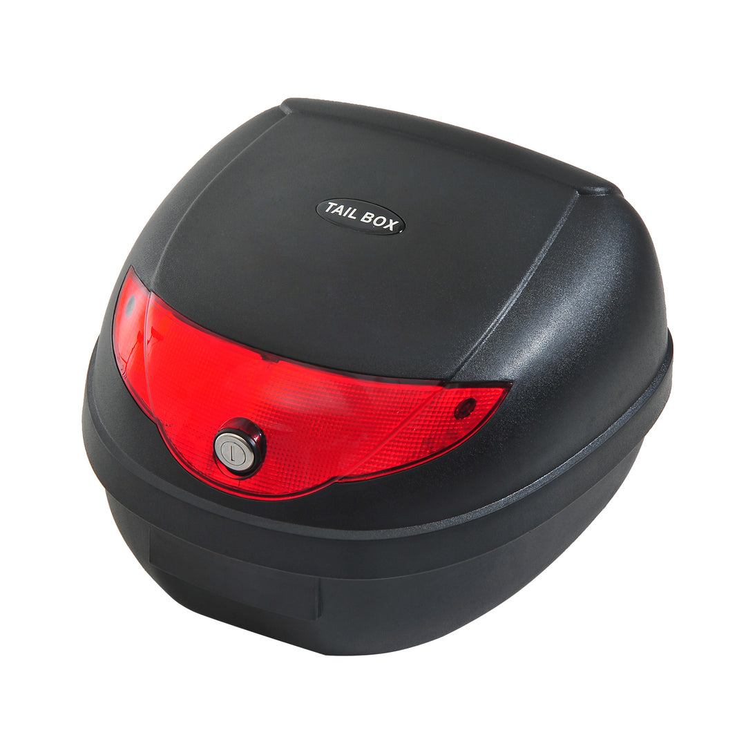 24 L Motorcycle Luggage Case W/Reflectors-Black/Red