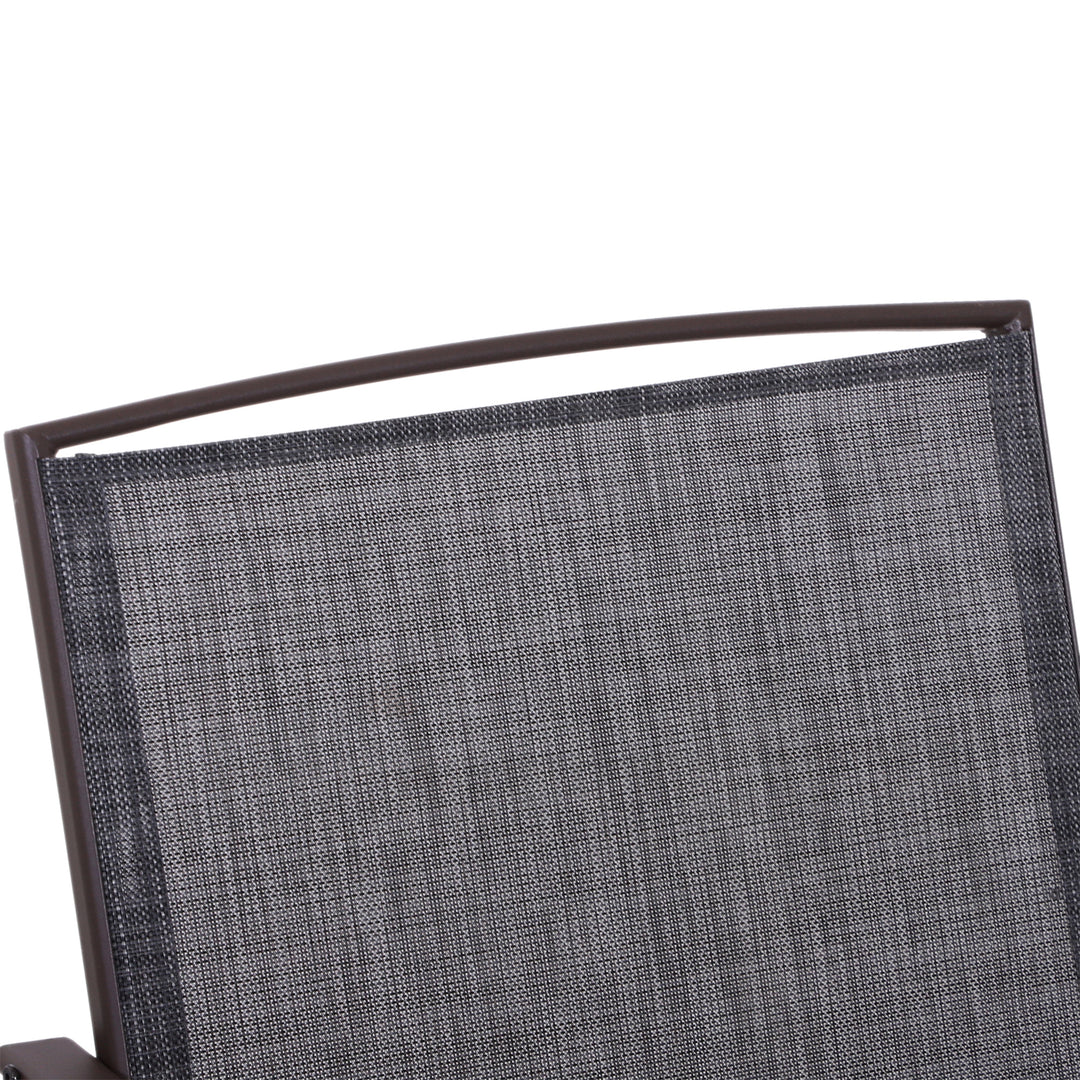 Garden Double Glider Rocking Chairs with Middle Table - Grey