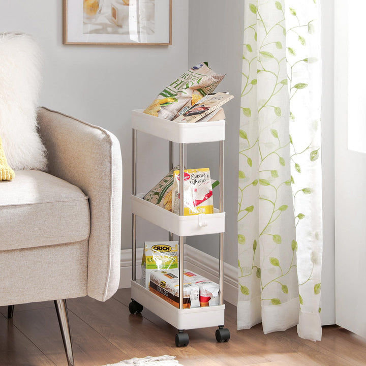 3-Tier Storage Trolley White