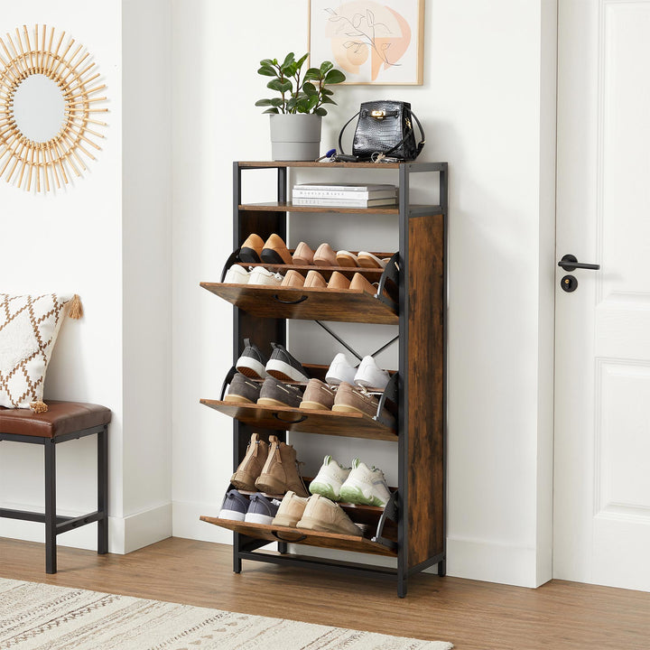 VASAGLE Shoe Cabinet With 3 Flip Doors