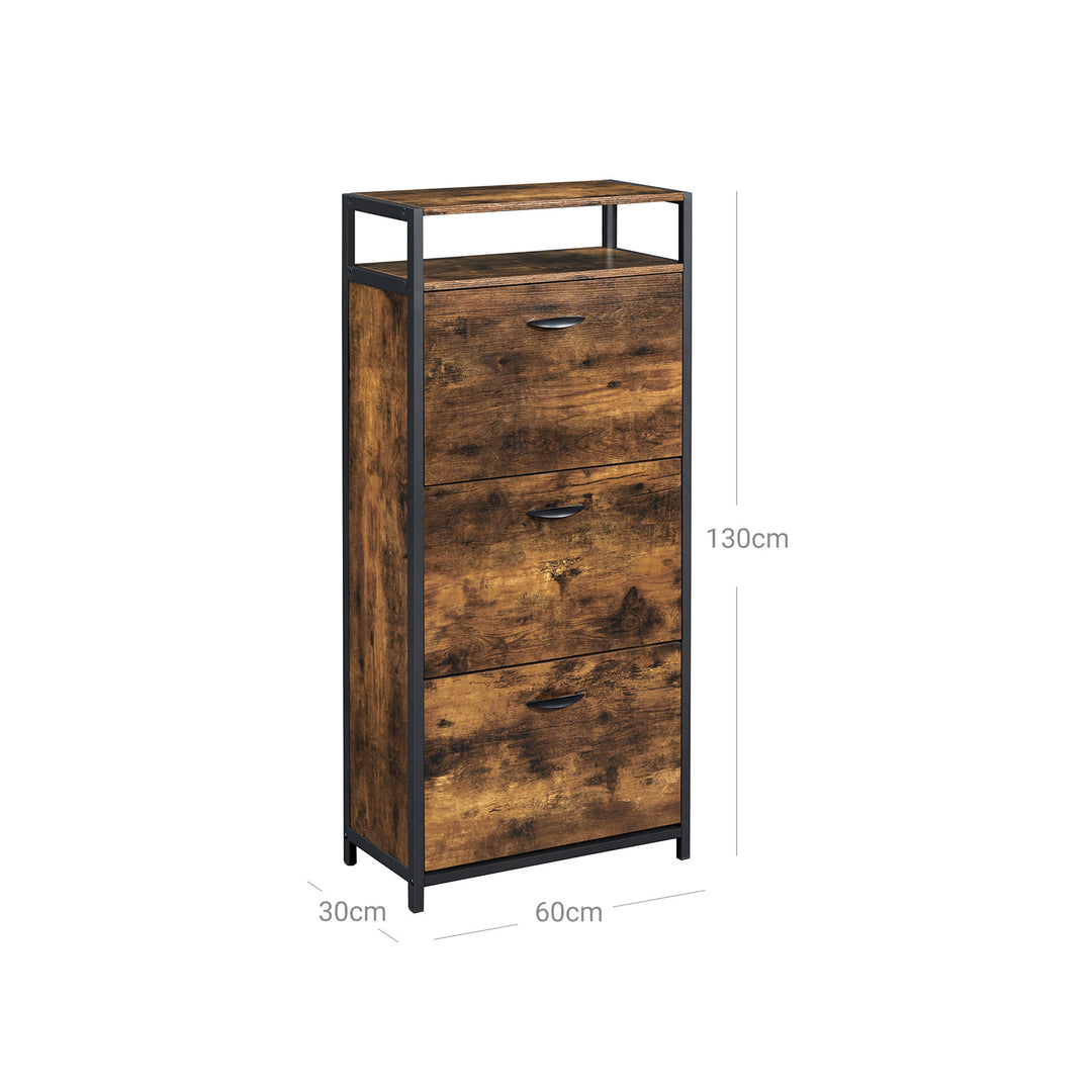 VASAGLE Shoe Cabinet With 3 Flip Doors