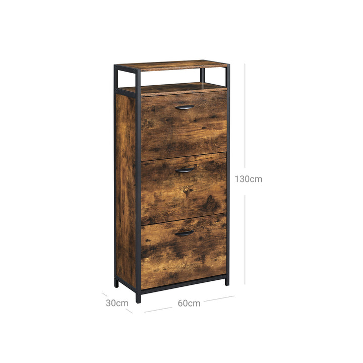 VASAGLE Shoe Cabinet With 3 Flip Doors