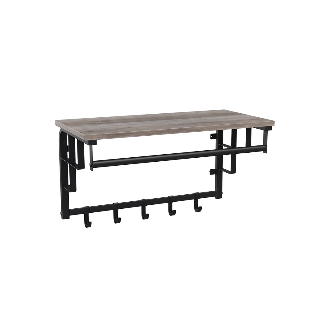 Coat Rack Wall-Mounted Greige and Black