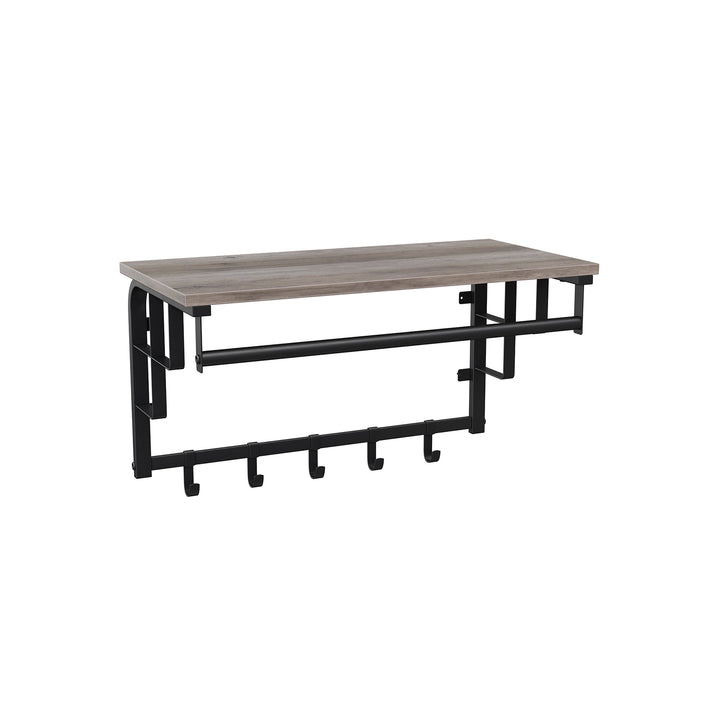 Coat Rack Wall-Mounted Greige and Black