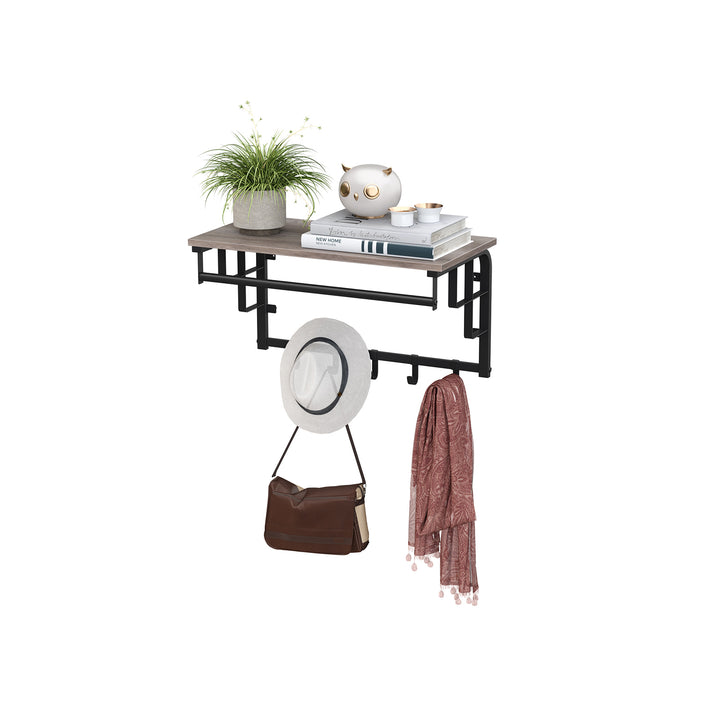 Coat Rack Wall-Mounted Greige and Black