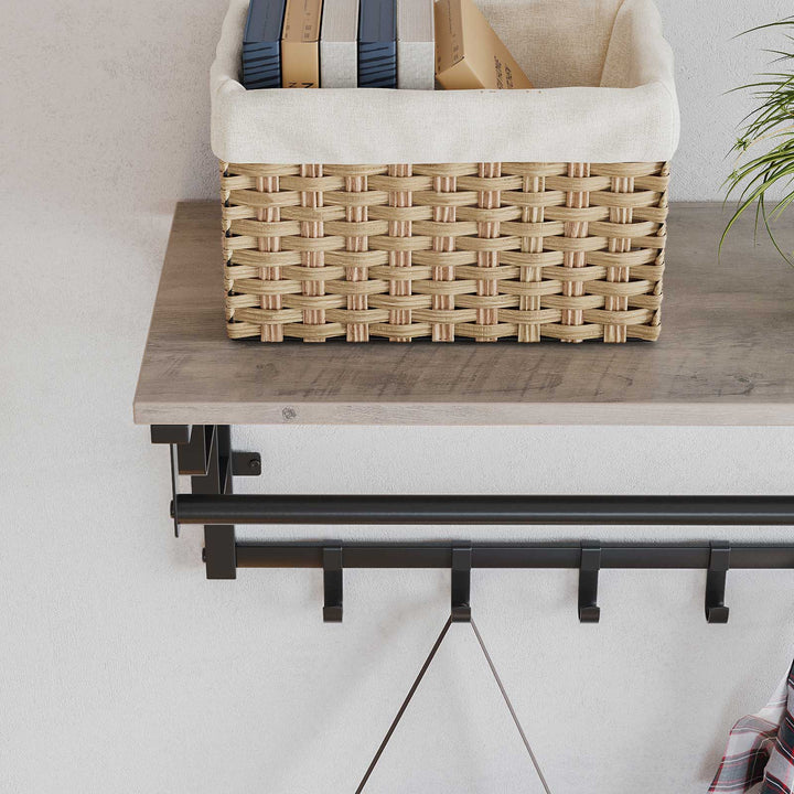 Coat Rack Wall-Mounted Greige and Black
