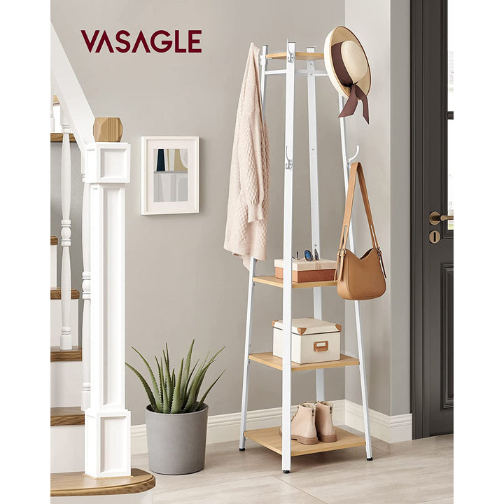 Coat Stand with 4 Shelves