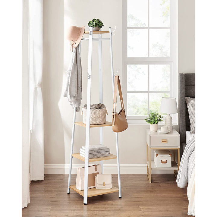 Coat Stand with 4 Shelves