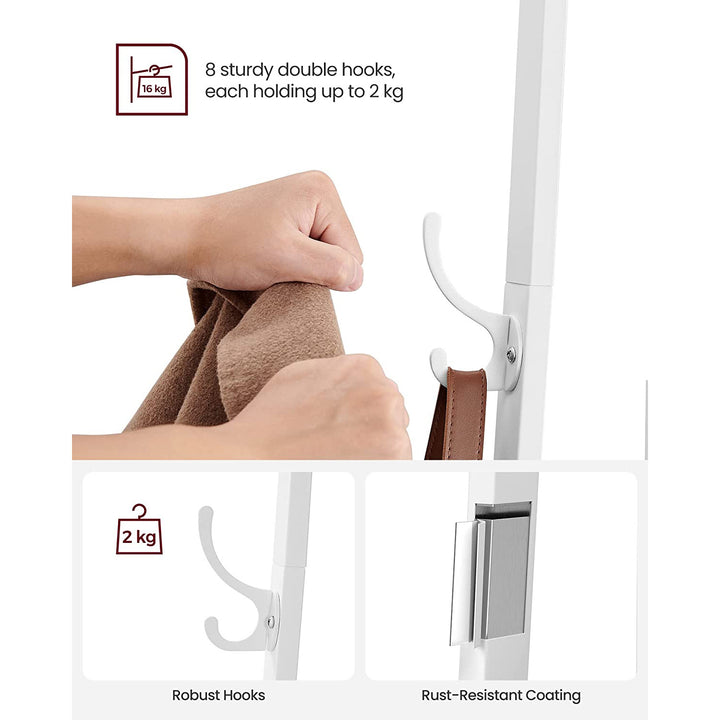 Coat Stand with 4 Shelves