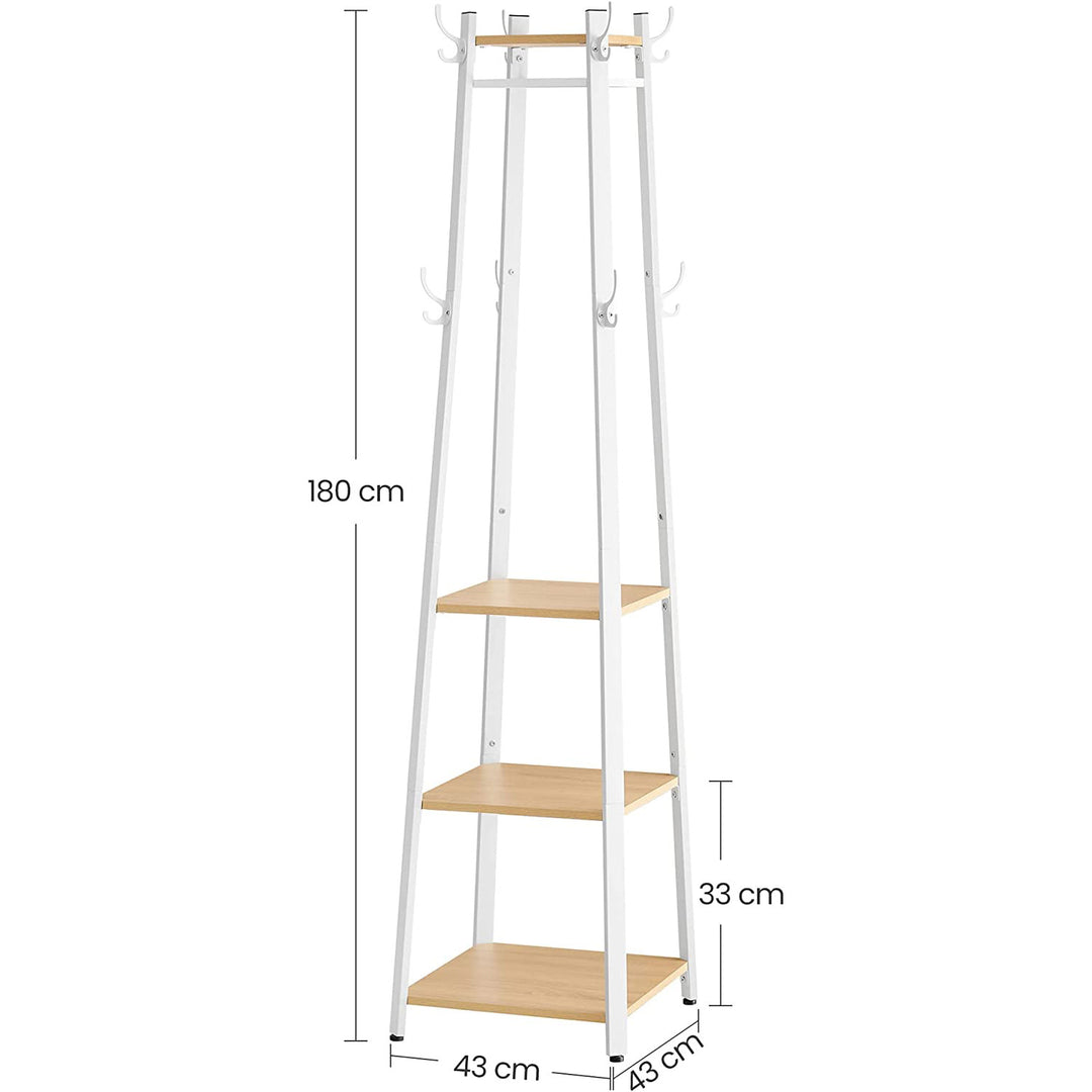Coat Stand with 4 Shelves