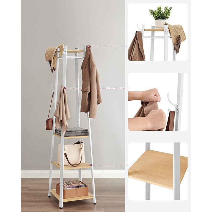 Coat Stand with 4 Shelves