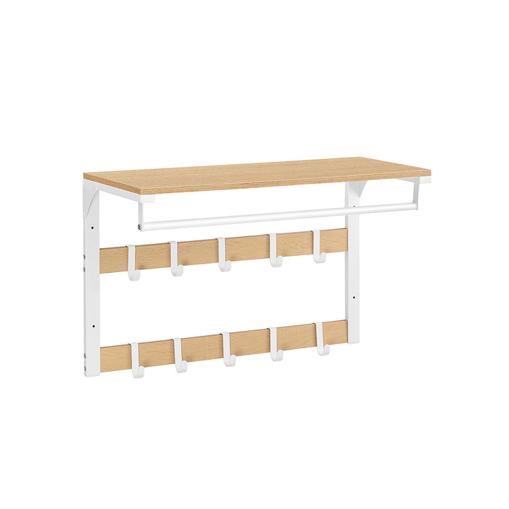 Wall Mounted Coat Rack with 10 Hooks