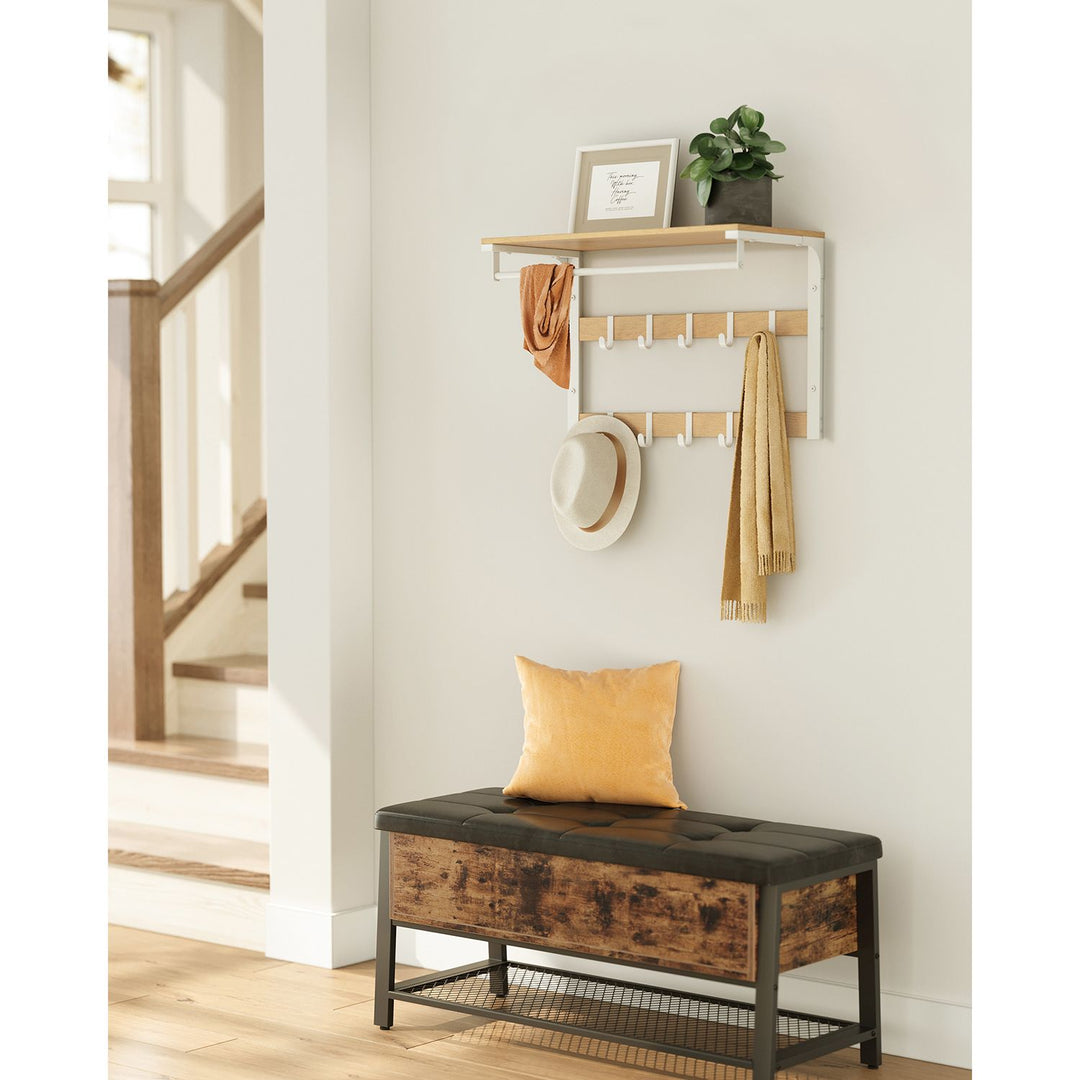 Wall Mounted Coat Rack with 10 Hooks
