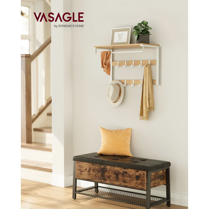 Wall Mounted Coat Rack with 10 Hooks
