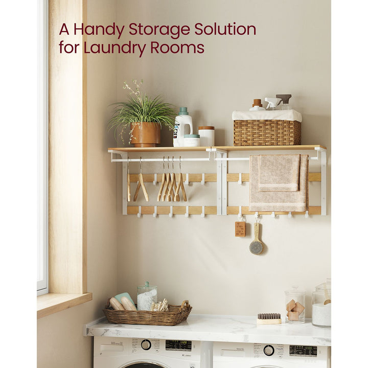 Wall Mounted Coat Rack with 10 Hooks