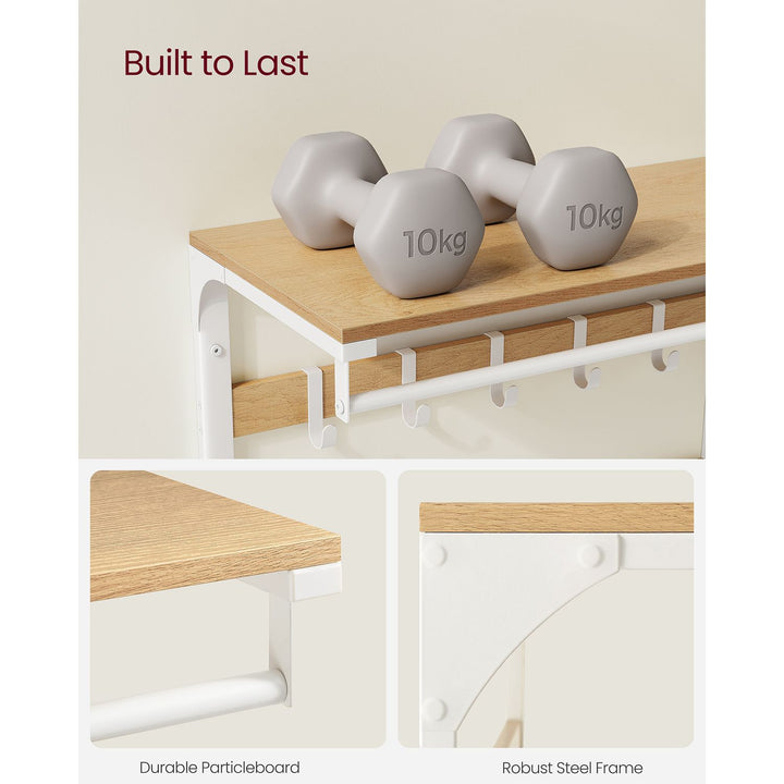 Wall Mounted Coat Rack with 10 Hooks