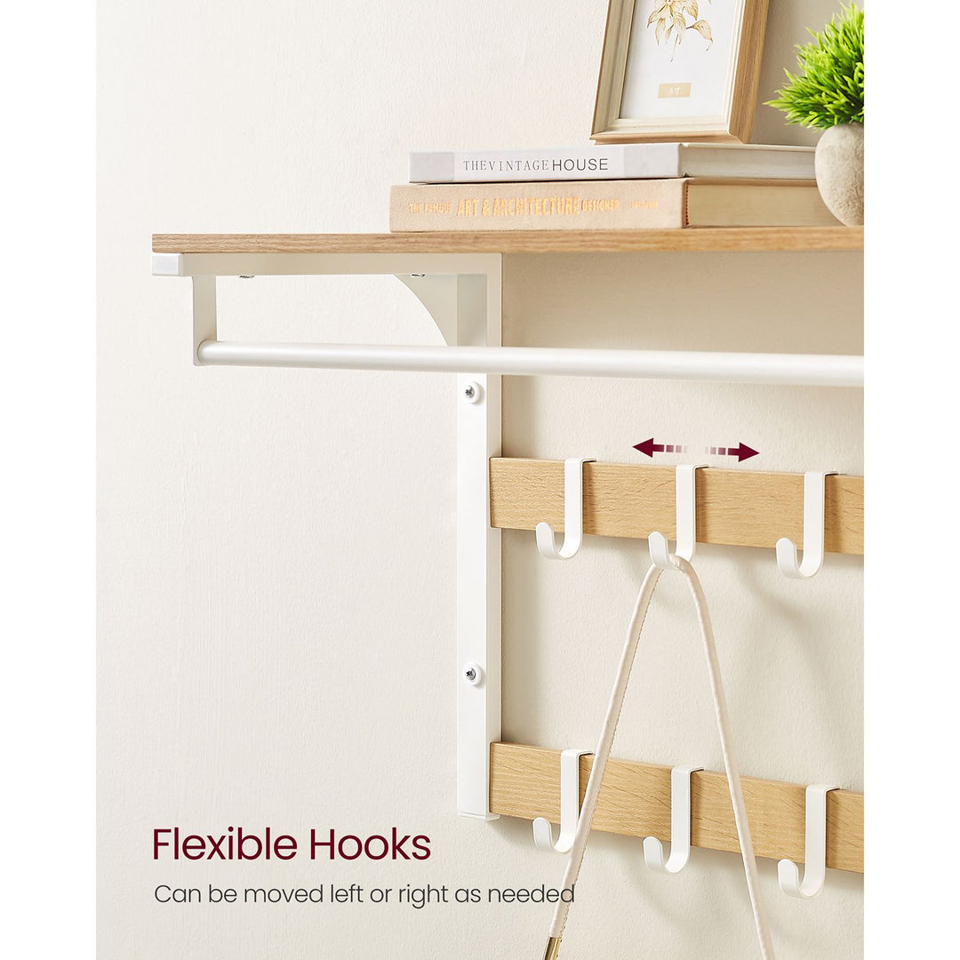 Wall Mounted Coat Rack with 10 Hooks