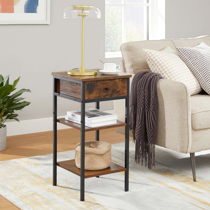 Nightstand End Table Industrial Accent Table