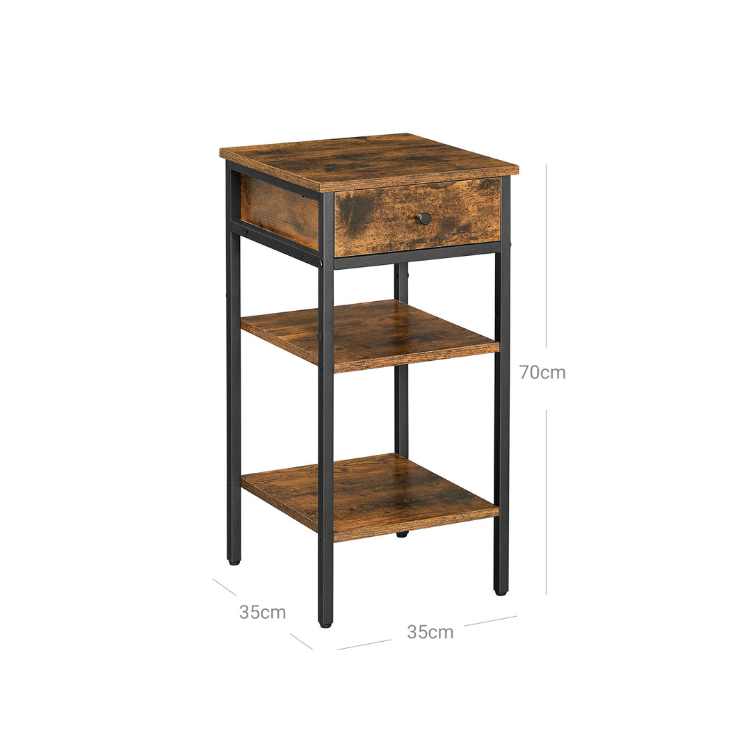 Nightstand End Table Industrial Accent Table