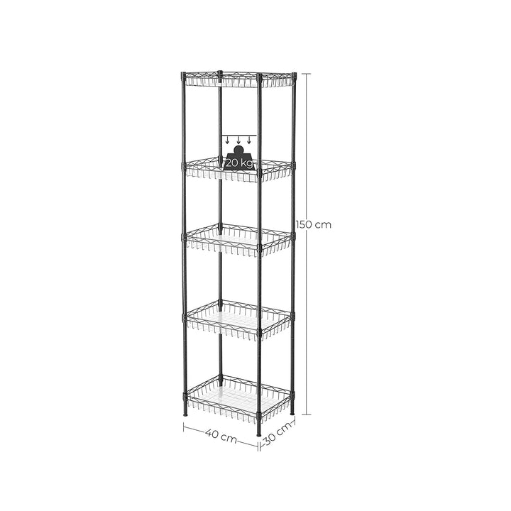 5-Tier Adjustable Metal Shelving Unit