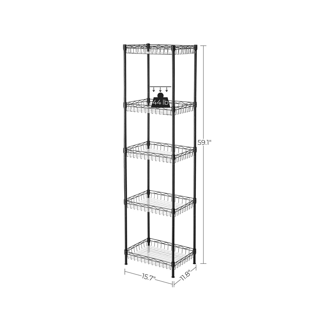 5-Tier Adjustable Metal Shelving Unit