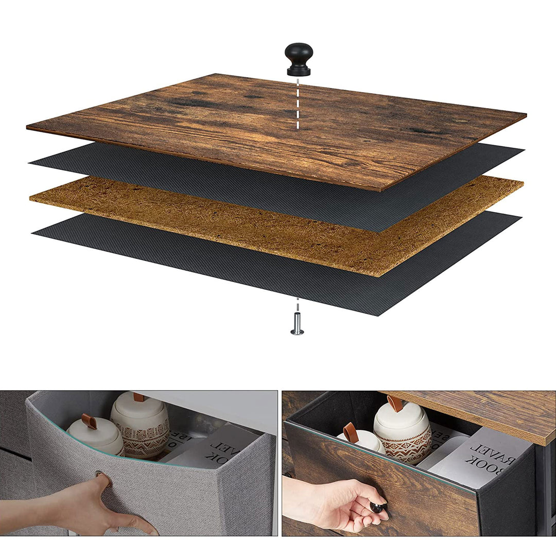 Fabric 5-Drawer Storage Organiser Unit