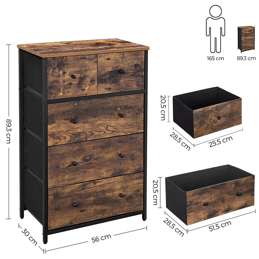 Fabric 5-Drawer Storage Organiser Unit