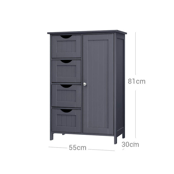 Grey Bathroom Floor Storage Cabinet