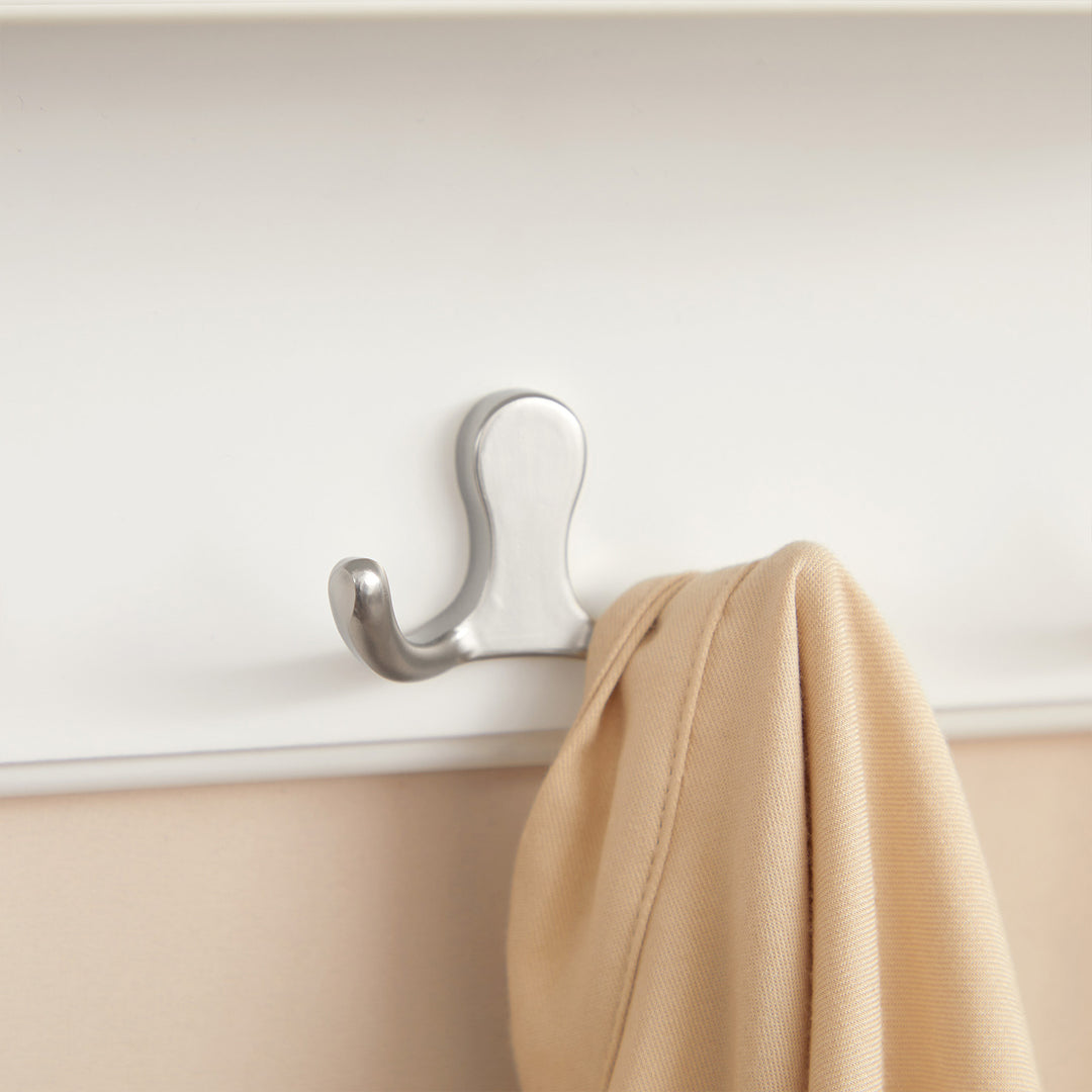 White Wall Hooks with Shelf for Coat Storage