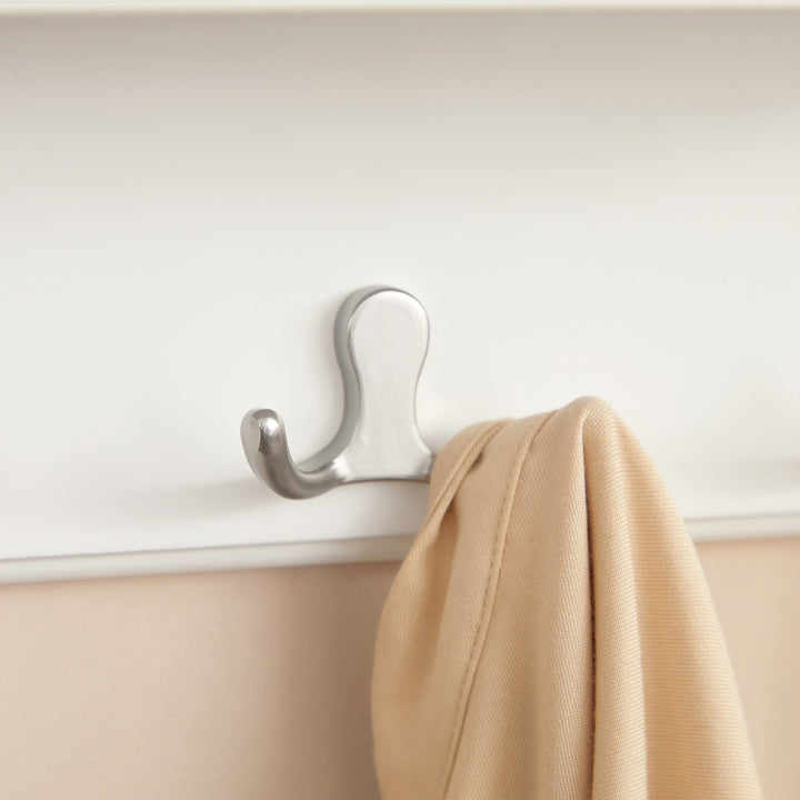 White Wall Hooks with Shelf for Coat Storage