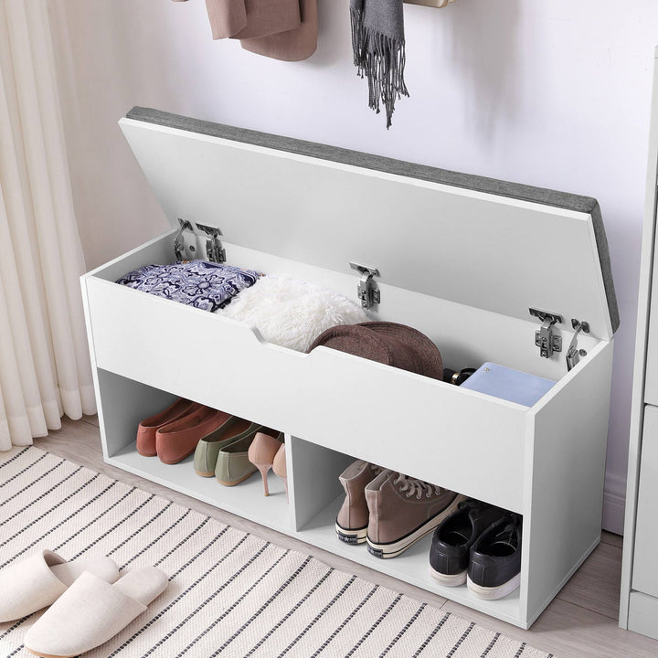 Shoe Bench White and Gray