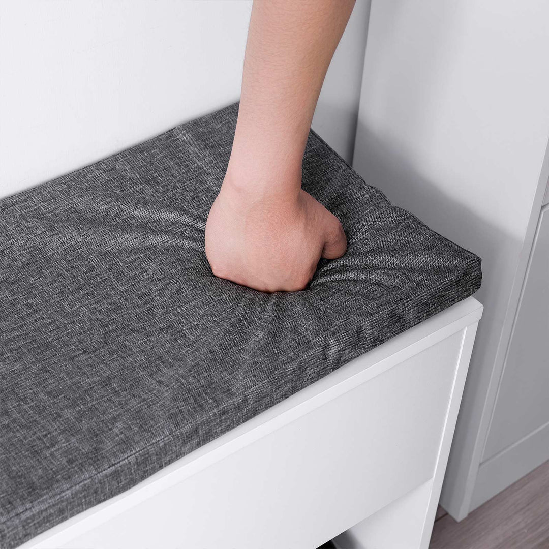 Shoe Bench White and Gray