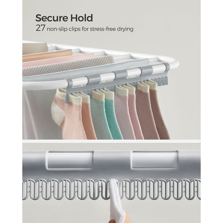 Foldable Clothes Airer White and Grey