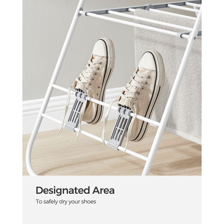 Foldable Clothes Airer White and Grey