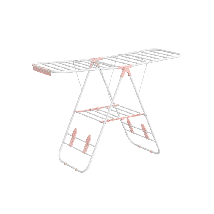 Foldable Clothes Airer White and Pink