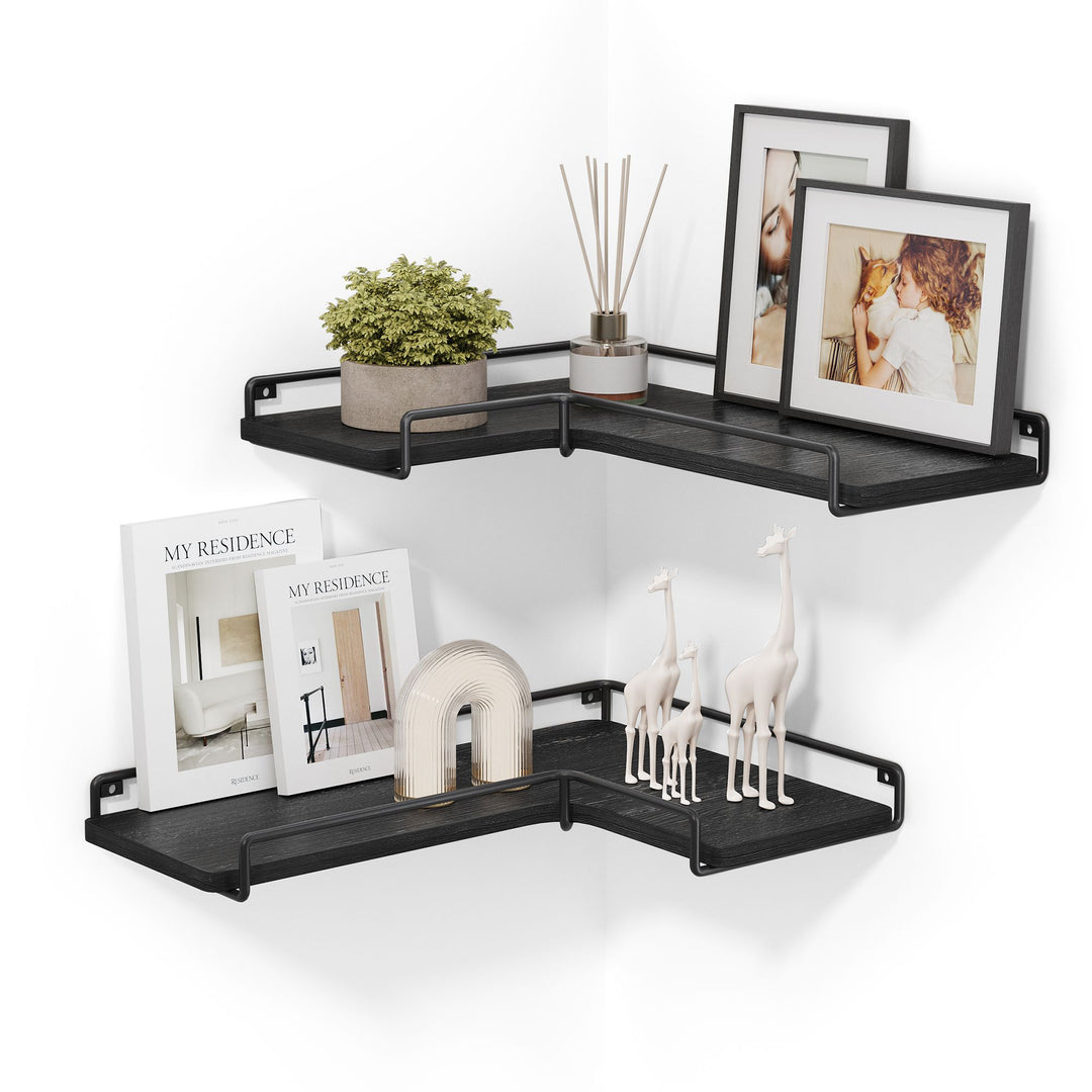 Set of 2 L-Shaped Floating Shelves