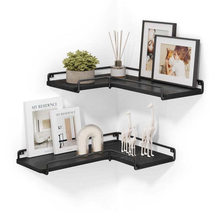 Set of 2 L-Shaped Floating Shelves