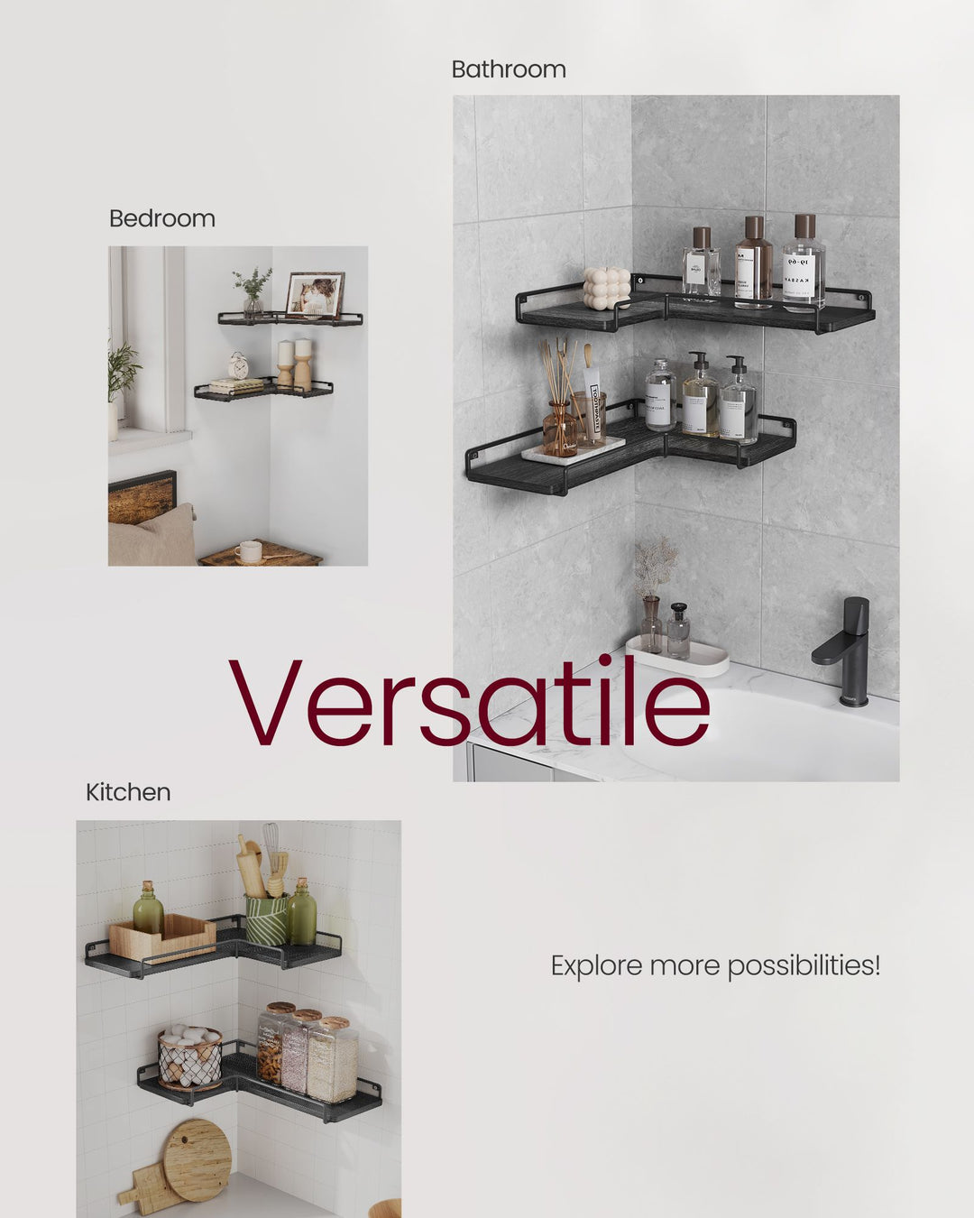 Set of 2 L-Shaped Floating Shelves