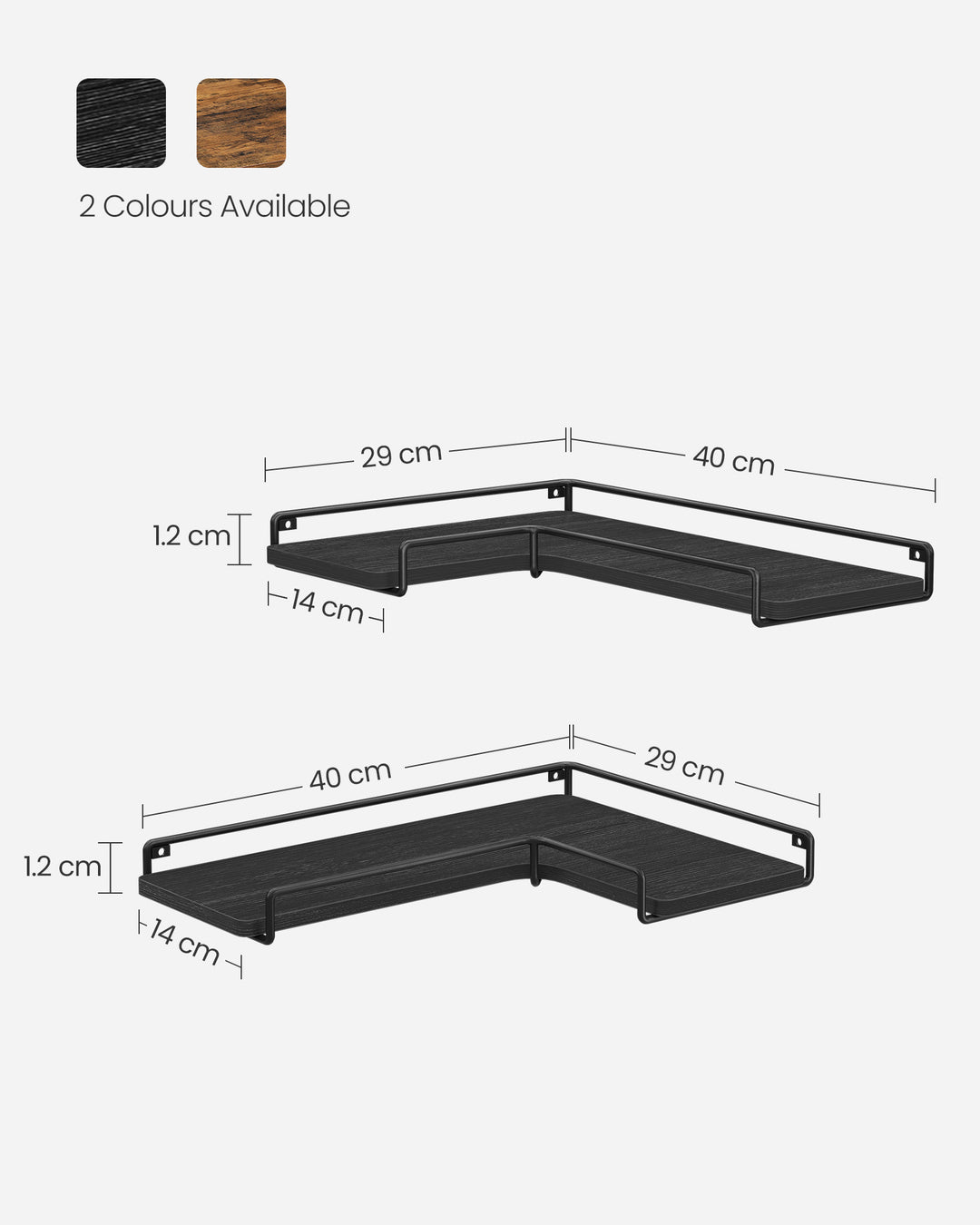 Set of 2 L-Shaped Floating Shelves