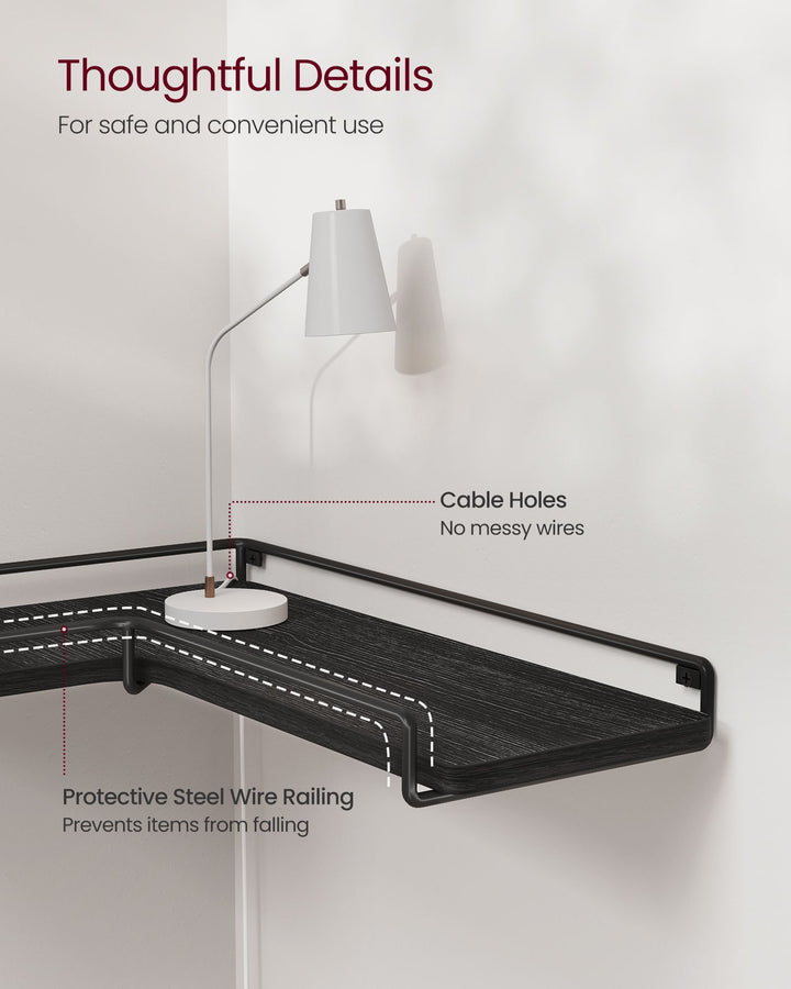 Set of 2 L-Shaped Floating Shelves