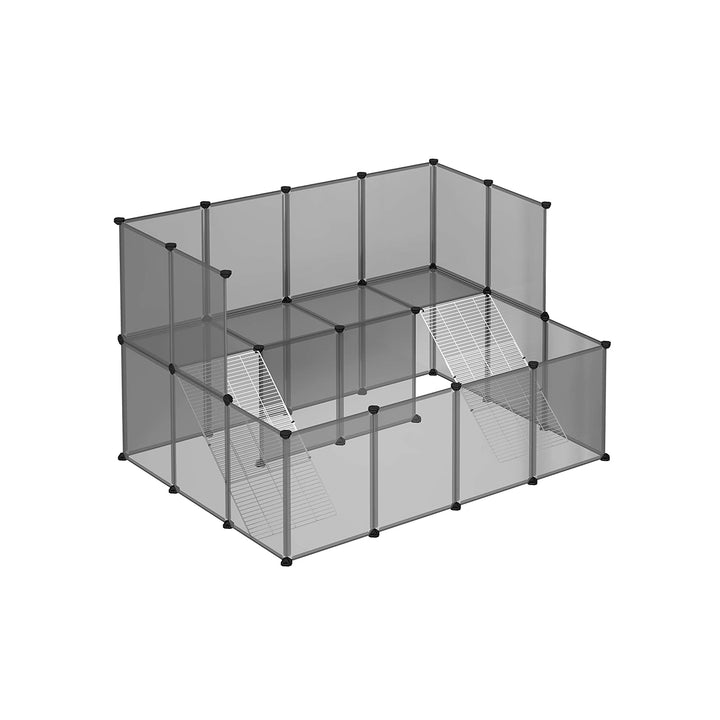 Grey Plastic Pet Fence Cage for Indoor Use