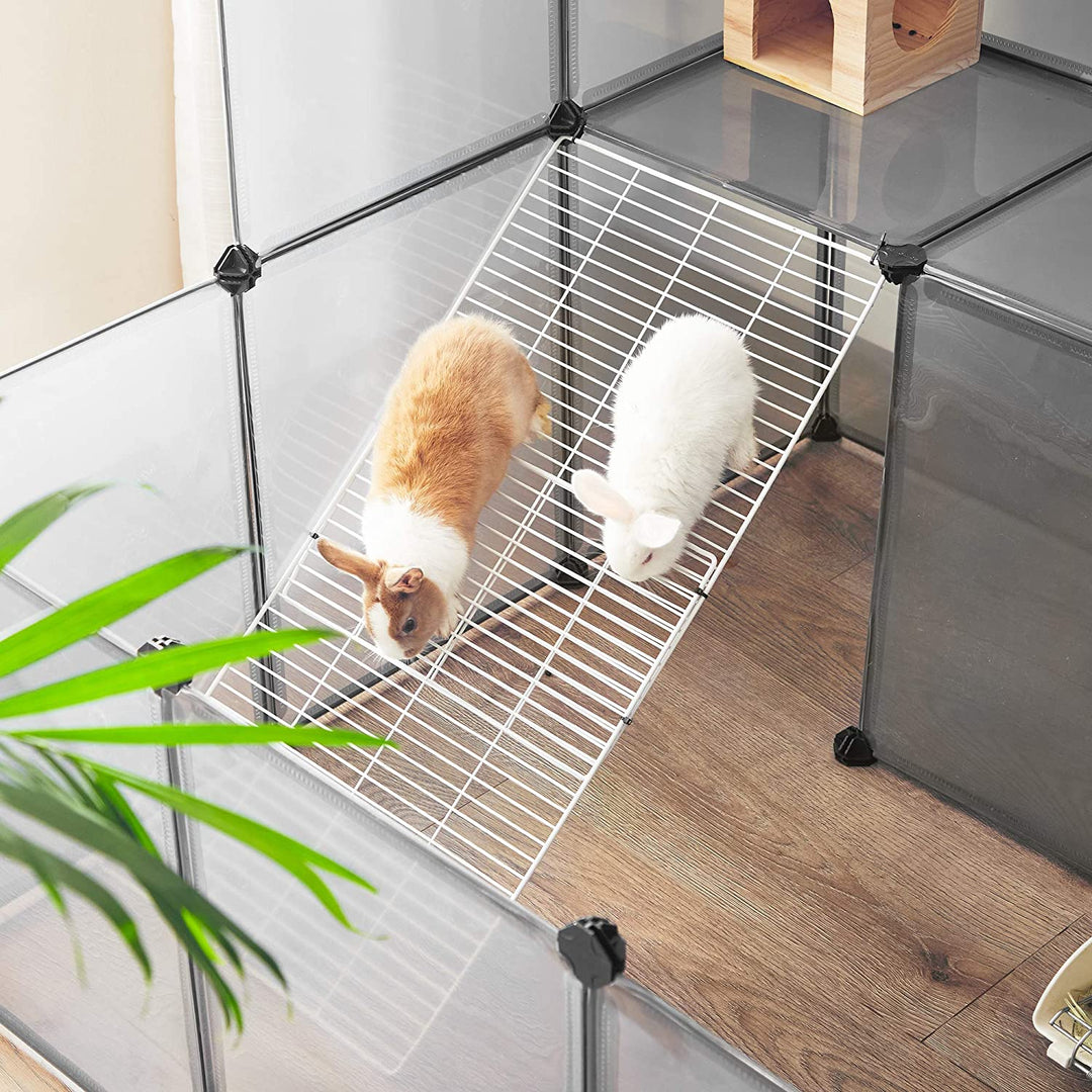 Grey Plastic Pet Fence Cage for Indoor Use