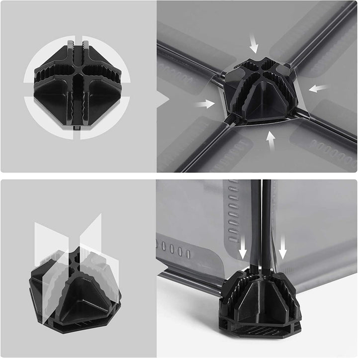 Grey Plastic Pet Fence Cage for Indoor Use