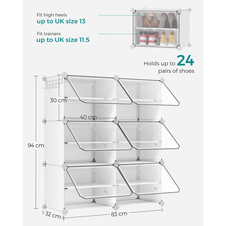 Interlocking Shoe Rack White